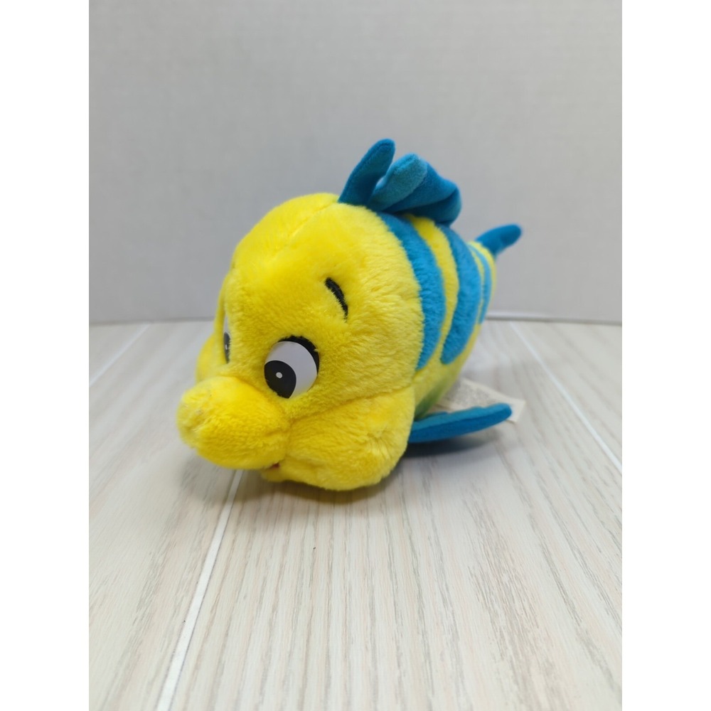 Disney Store Little Mermaid Flounder Fish Plush vintage plastic eyes stuffed toy
